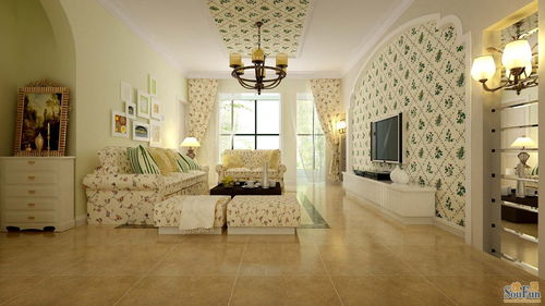 田園風格三居室149.4平米11萬 通廈 公元99裝修案例 天津房天下家居裝修網